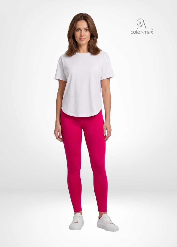 DARK RANI PINK - Premium Cotton Lycra Ankle Leggings